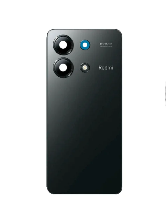 Задняя крышка для Xiaomi Redmi Note 13 4G черная (Midnight black) со стеклом камеры