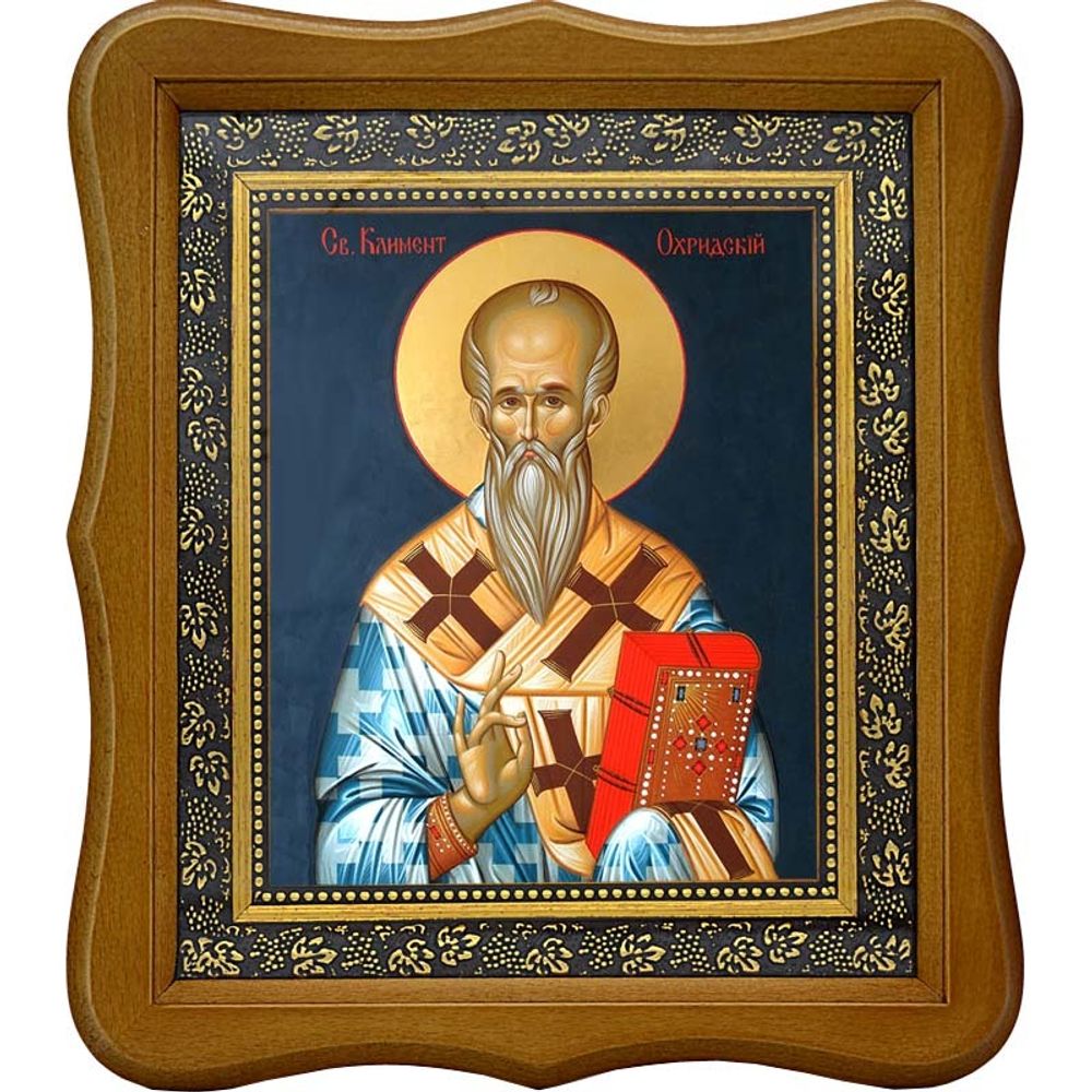 Климент, архиепископ Охридский, Величский (Болгарский) равноапостольный. Икона на холсте.