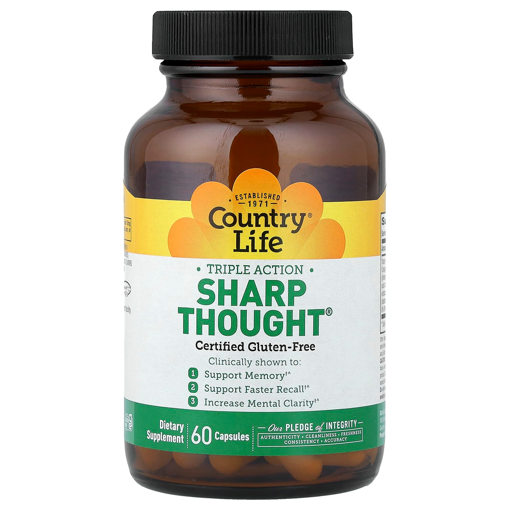 Country Life, Sharp Thought®, тройного действия, 60 капсул