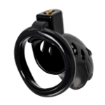 Черный мужской пояс верности 10см из пластика ToyFa Black&Red 901411-5