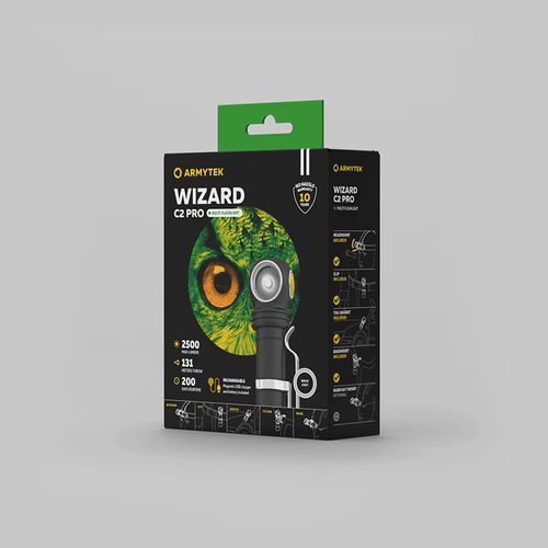 Фонарь налобный Armytek Wizard C2 Pro v4 Magnet USB + ABM01 + 18650, XHP50.2, Холодный свет, 2500 лм, 1x18650