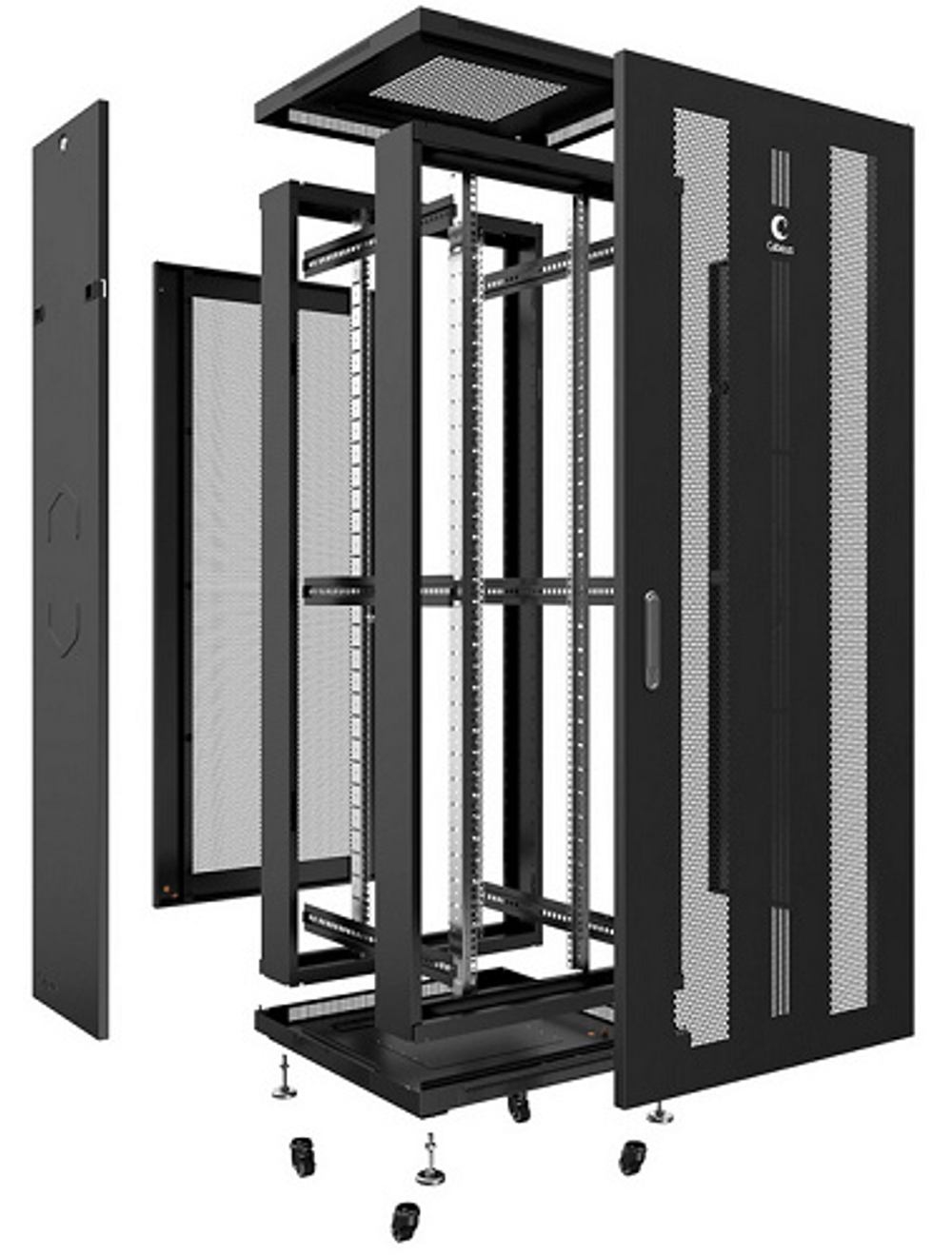Шкаф напольный 19", 27U Cabeus ND-05C-27U60/60-BK