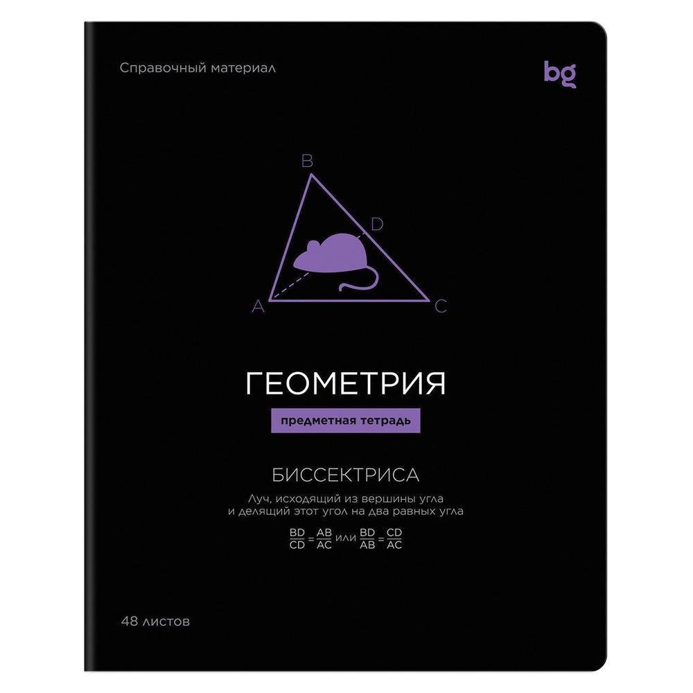 Тетрадь предметная А5 48л. клетка "Формула предмета. Геометрия" выб. лак (BG)
