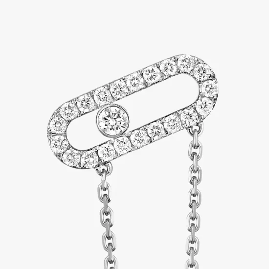 Серьги Messika Move Uno chain and stud earrings