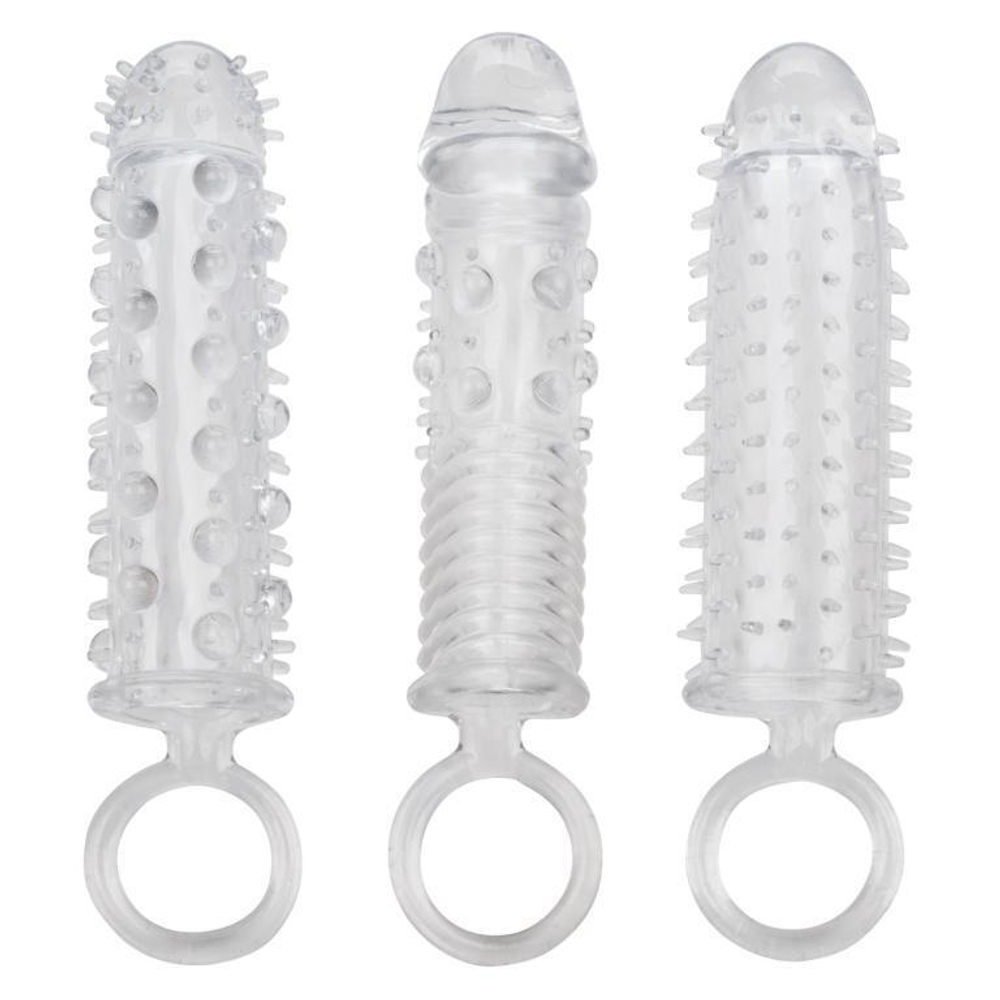 Набор из 3 прозрачных насадок 3 Piece Textured Extension Set (Цвет: прозрачный)
