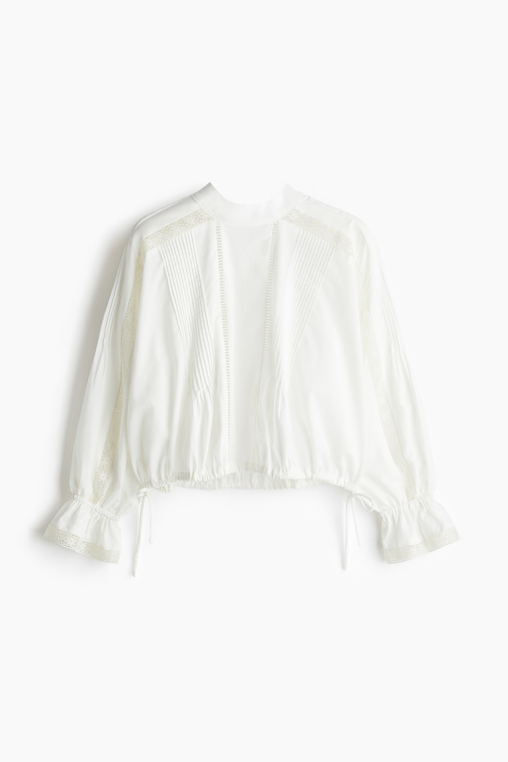 Хлопковая блузка с кружевными вставками - H&M