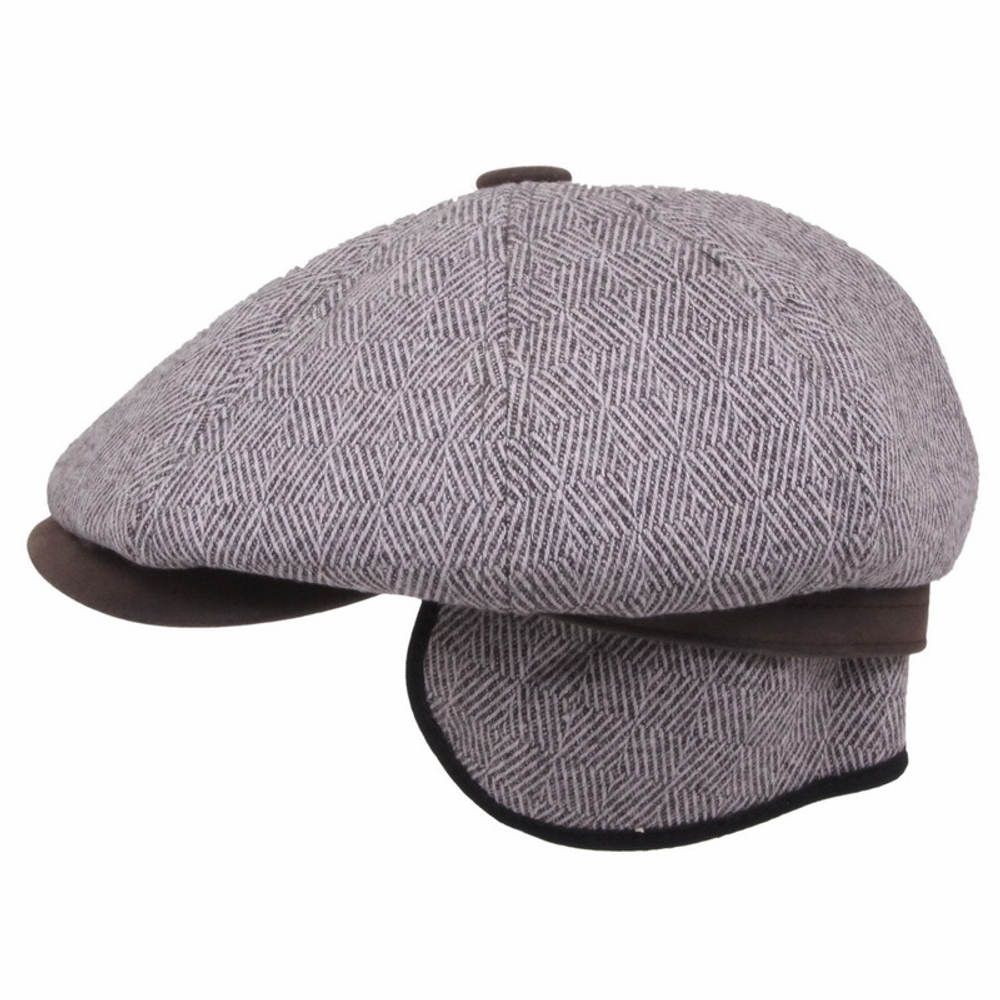 Кепка утепленная коричневый козырек
