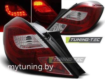 Задние фонари Opel Corsa D red white led