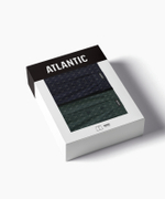 Мужские трусы боксеры Atlantic, набор из 2 шт., хлопок, тёмно-синие + зелёные, 2MBX-077