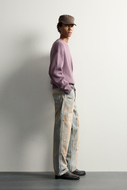 ZARA СВИТЕР RELAXED FIT ИЗ 100% ХЛОПКА, ЦВЕТ РОЗОВОГО МЕЛА