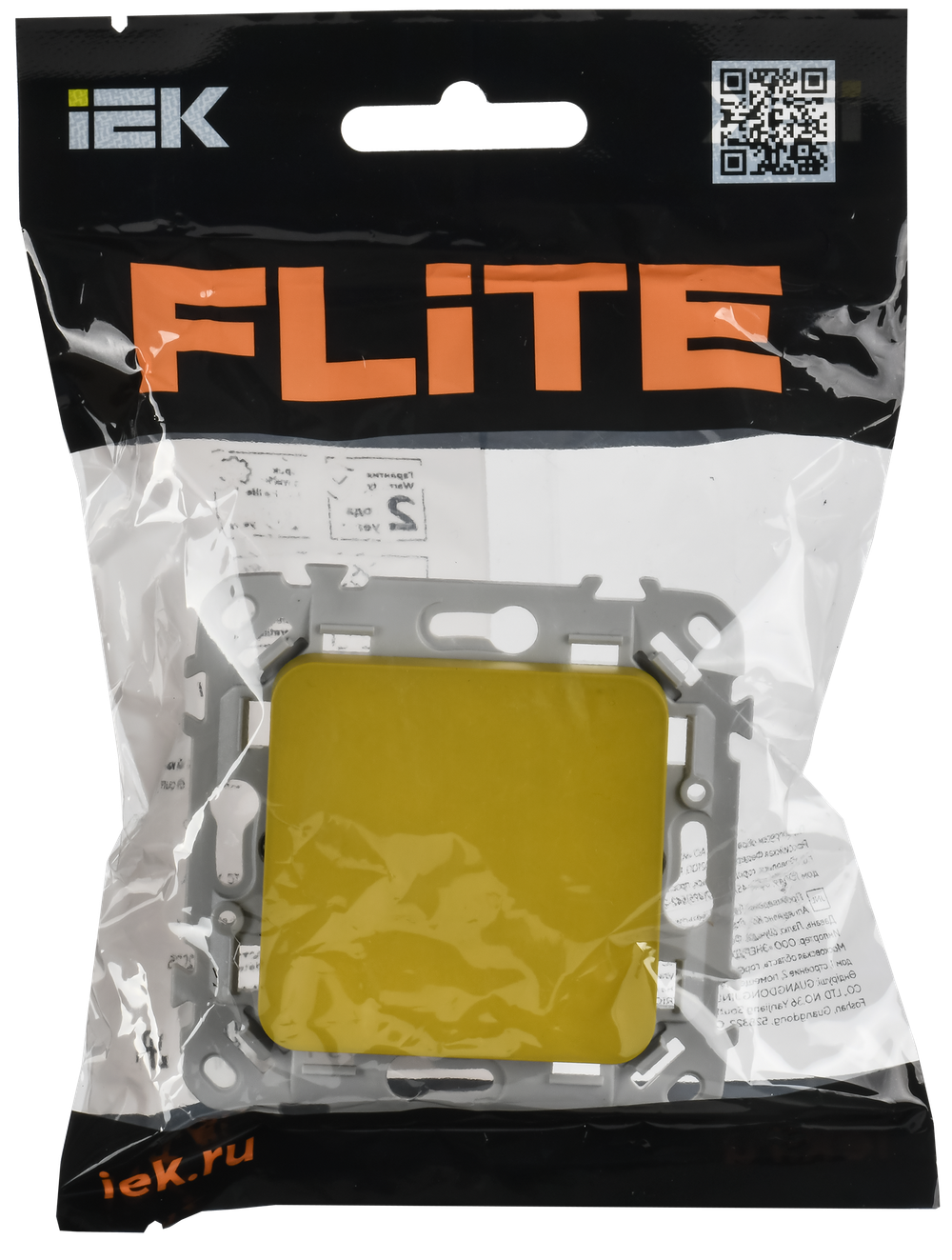 FLITE Выключатель 1-клавишный 10А ВС11-1-0-ФлЖК желтый карри IEK