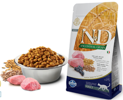 Сухой корм FARMINA N&D Ancestral Grain Adult для взрослых кошек с ягненком и черникой - 0,3 кг