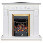 Каминокомплект Real Flame Dominica Corner WT с очагом Majestic Lux Brass (угловой)