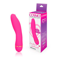 Розовый изогнутый вибромассажер 13см с 20 режимами вибрации Bior Toys Cosmo CSM-23132