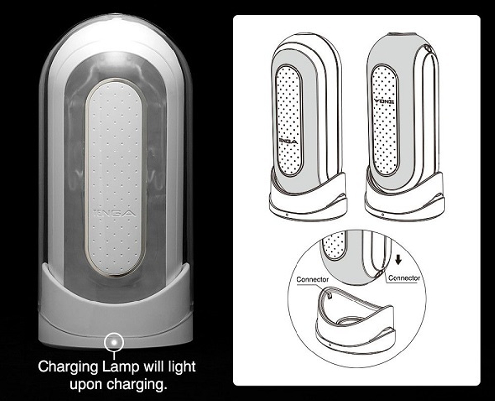 Белый мастурбатор 18см с вибрацией Tenga Flip Zero TFZ-101