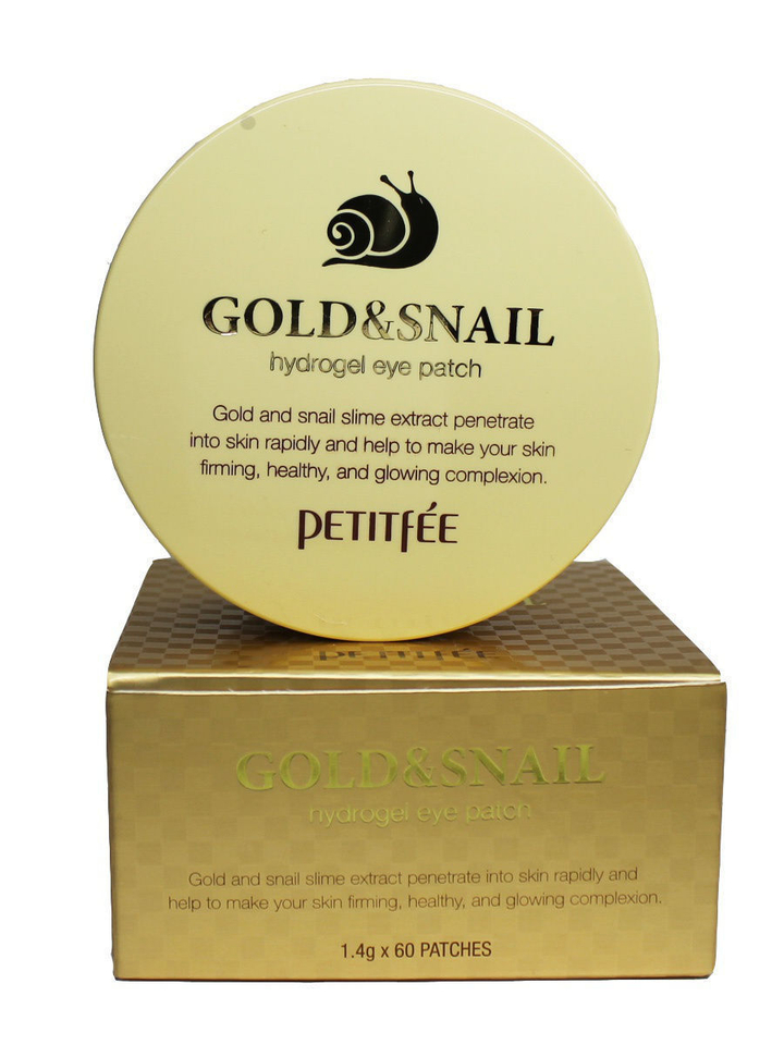Патчи для глаз Petitfee Gold & Snail с муцином улитки гидрогелевые 60 шт