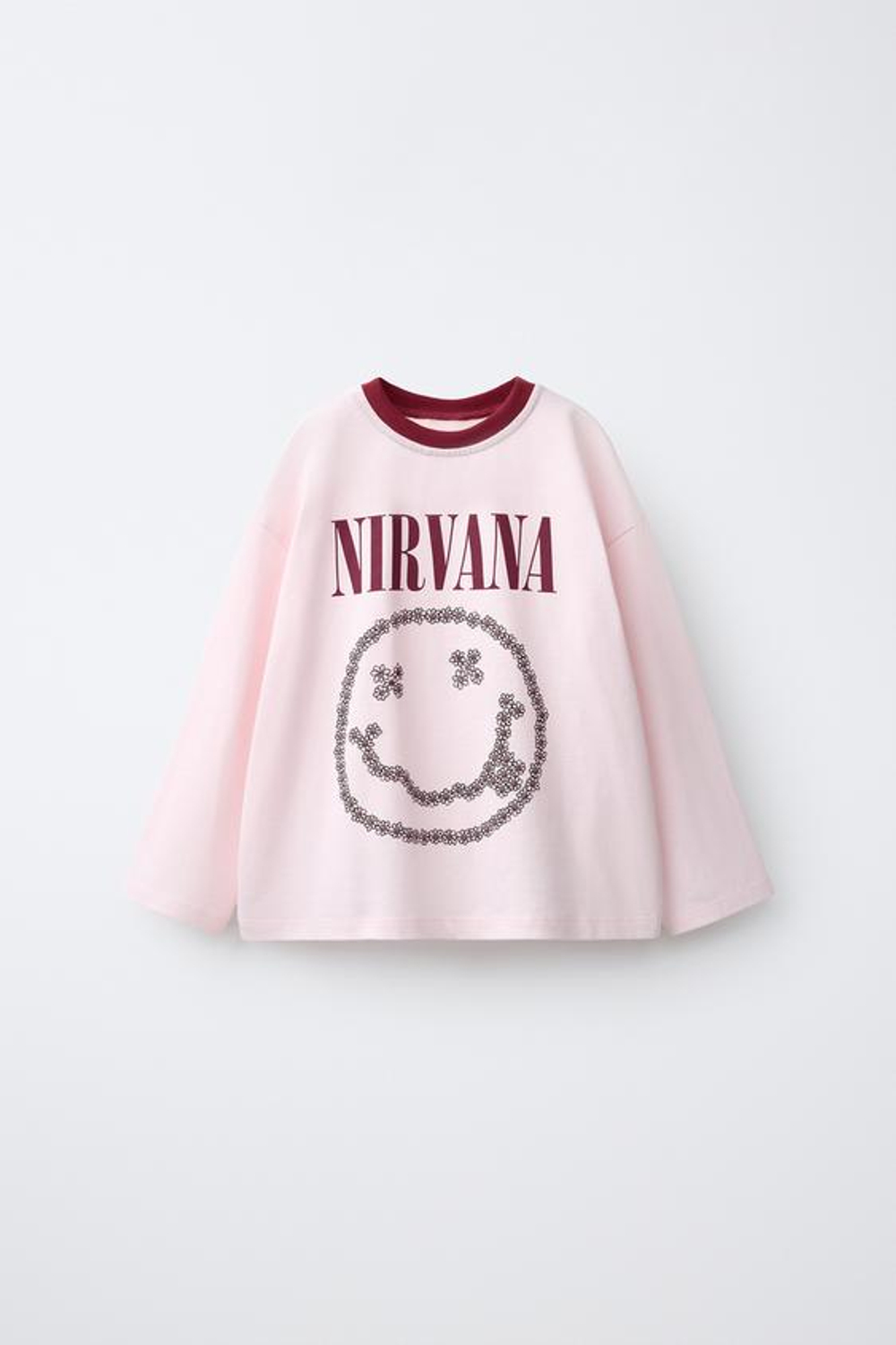 ZARA ФУТБОЛКА С ПРИНТОМ NIRVANA®, РОЗОВЫЙ