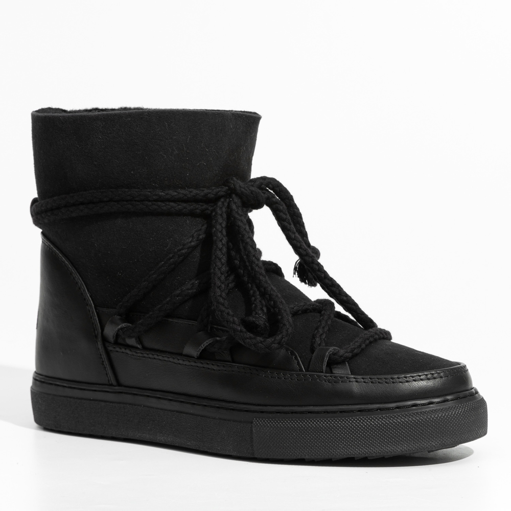 Высокие комбинированные кеды INUIKII Sneaker Classic Black на меху