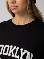 Футболка оверсайз с принтом длинная Brooklyn
