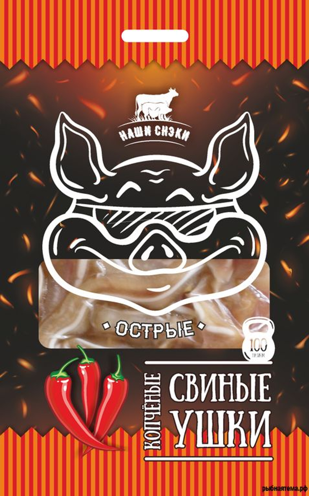 Свинные ушки "Наши снеки" острые  90 гр.(1/60)