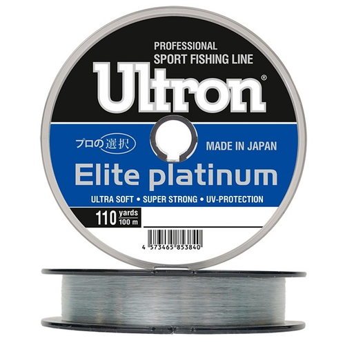 Леска ULTRON Elite Platinum 0,14 мм., 100 м, 2,3 кг, серебряная