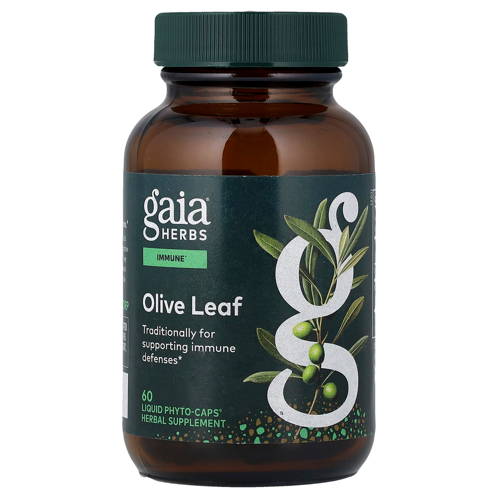 Gaia Herbs, листья оливкового дерева, 60 Liquid Phyto-Caps® (680 мг в 1 капсуле)