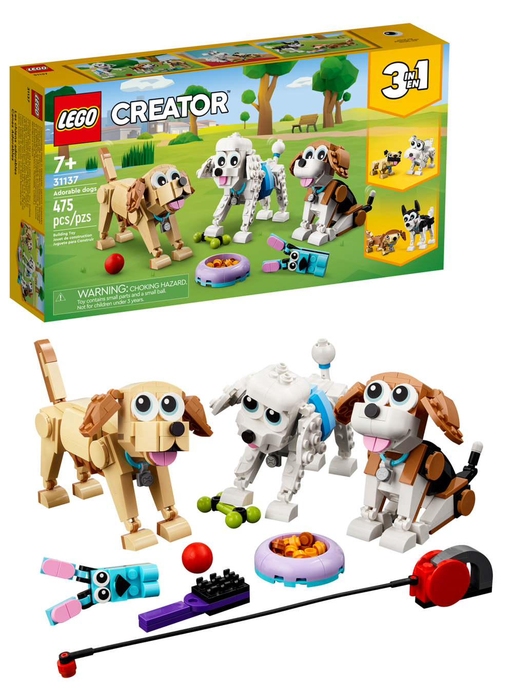 Конструктор Лего Креатор Очаровательные собачки | LEGO Creator Adorable Dogs 31137, 475 деталей (7+)