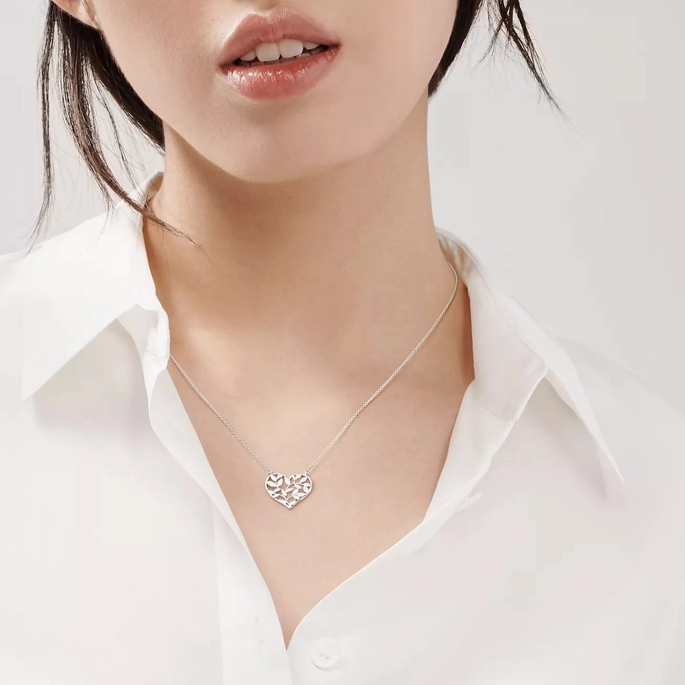 Подвеска из серебра , Tiffany💠Оливковое сердце 🌿 В наличии