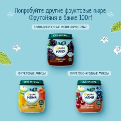 Фрутоняня пюре фруктовое Яблоко черника 100г с 5 месяцев