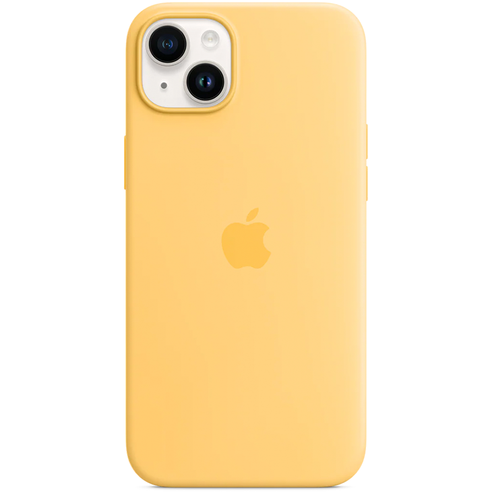 Силиконовый чехол с поддержкой MagSafe Apple Silicone Case для iPhone 14 Plus, Sunglow (Бледно-желтый)
