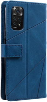 Дизайнерский чехол-книжка из кожи для XIAOMI REDMI NOTE 11 / 11S с отделом для наличных, 3 слотами для карт и подставкой