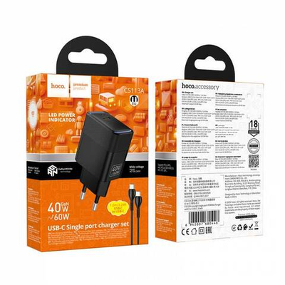 Зарядное устройство на Type-C Hoco PD40W CS113A (black)