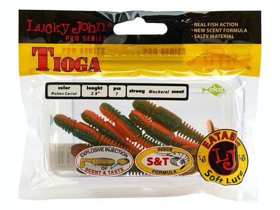 Виброхвосты съедобные LJ Pro Series TIOGA 2.9in (7,4 см), цв. T56, 7 шт.