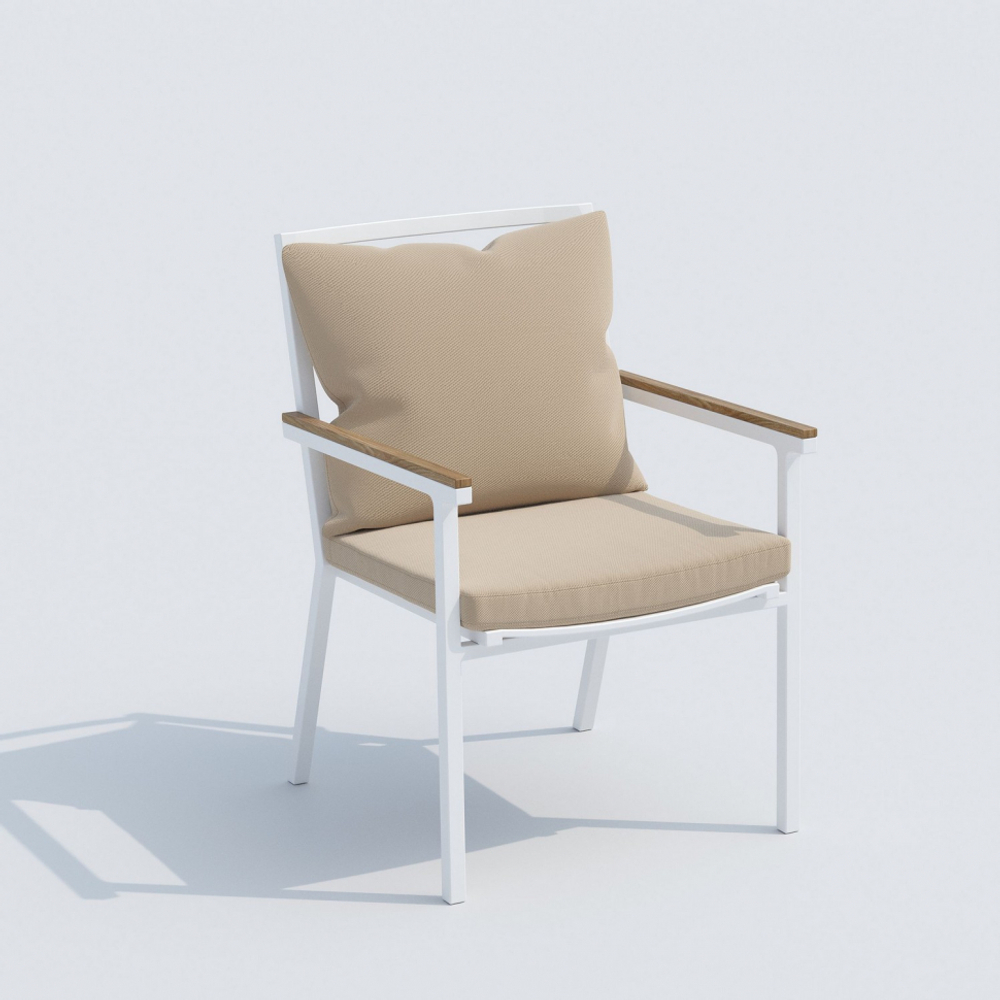 Стул Ideal Patio ФЕСТА плюс бежевый - белый каркас