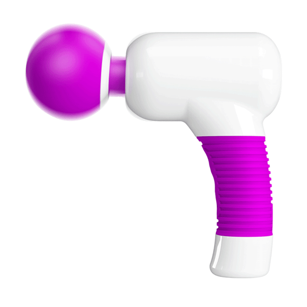 Розово-белый вибромассажёр Волшебный пистолет Pretty Love Super Power Massage Gun BW-055013