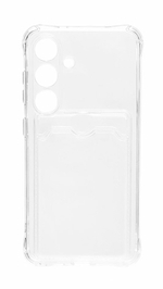 Чехол-накладка силикон с карманом под карту Samsung Galaxy S25 прозрачный