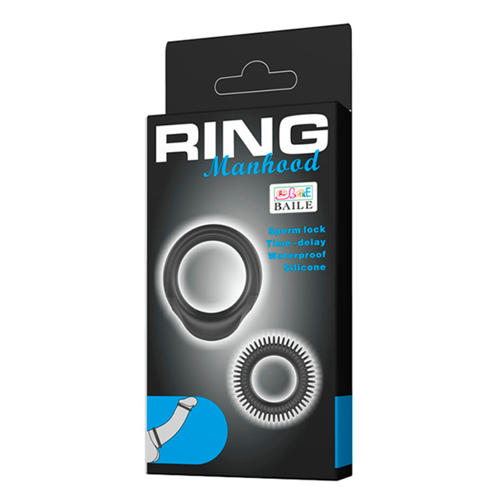 Набор из 2 эрекционных колец 3,5см и 4,5см Baile Ring Manhood BI-210153