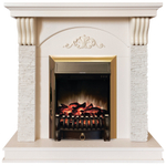 Каминокомплект Real Flame Corfino WT с очагом Fobos Lux Brass