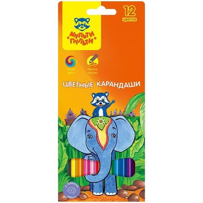 Карандаши 12цв. "Цветочек" пластиковые, незаточен. (Мульти-Пульти)