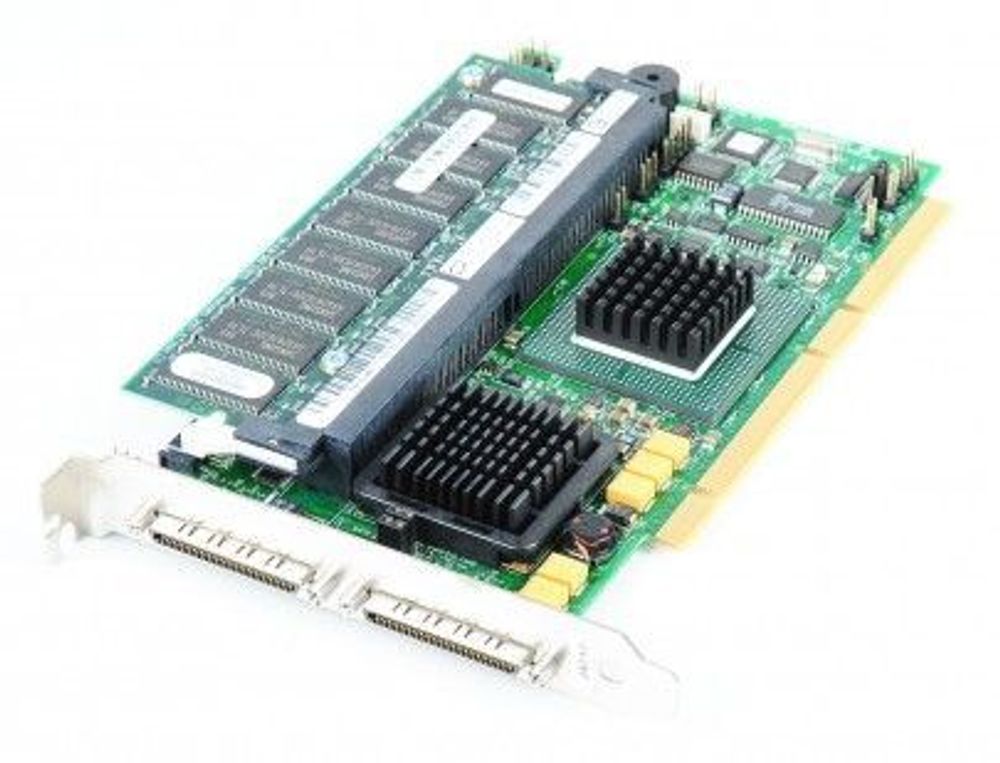 Контроллер Dell Контроллер RAID SCSI320-2 LSI53C1030/Intel XScale IOP321 128Mb(256Mb) Int-2x68Pin Ext-2x68Pin RAID50 UW320SCSI PCI-X (Без Кэша) PERC4/DC