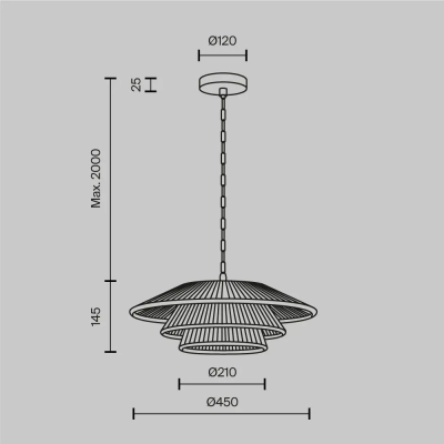 Подвесной светильник Коста / Costa E27х1, MOD394PL-01BS. TM Maytoni
