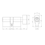 Цилиндровый механизм (AZ102/90) AZ1002Knob90 (50+10+30) CP хром