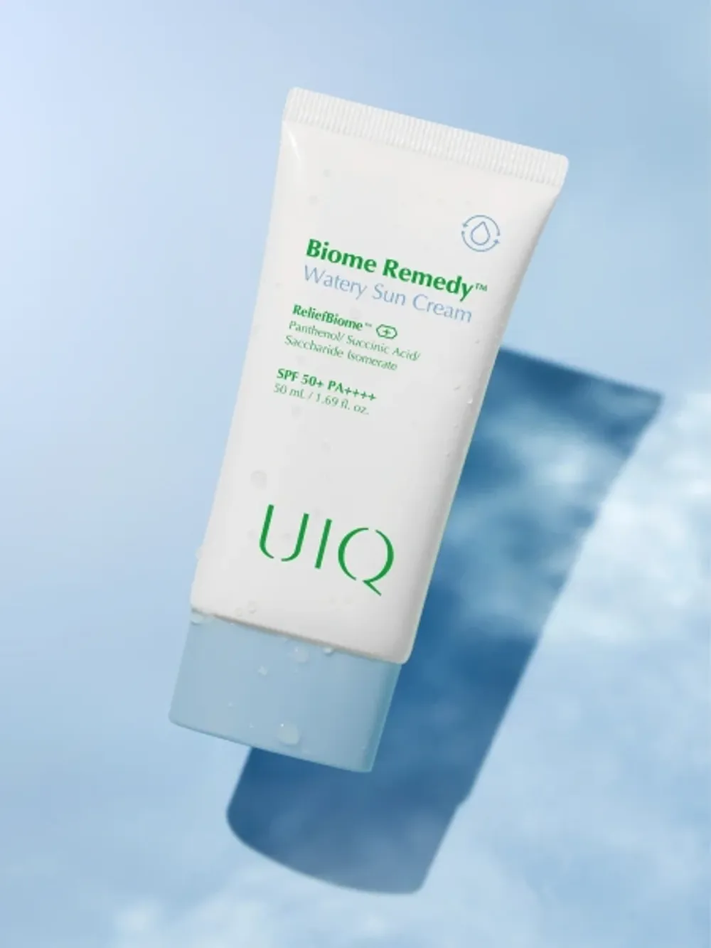 UIQ Легкий увлажняющий солнцезащитный крем SPF50 Biome Remedy Watery Sun Cream (50 мл)