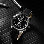 ZEPPELIN Piaget Collection Quartz Movement Men"s Watches Watch Black Dial Leather Strap