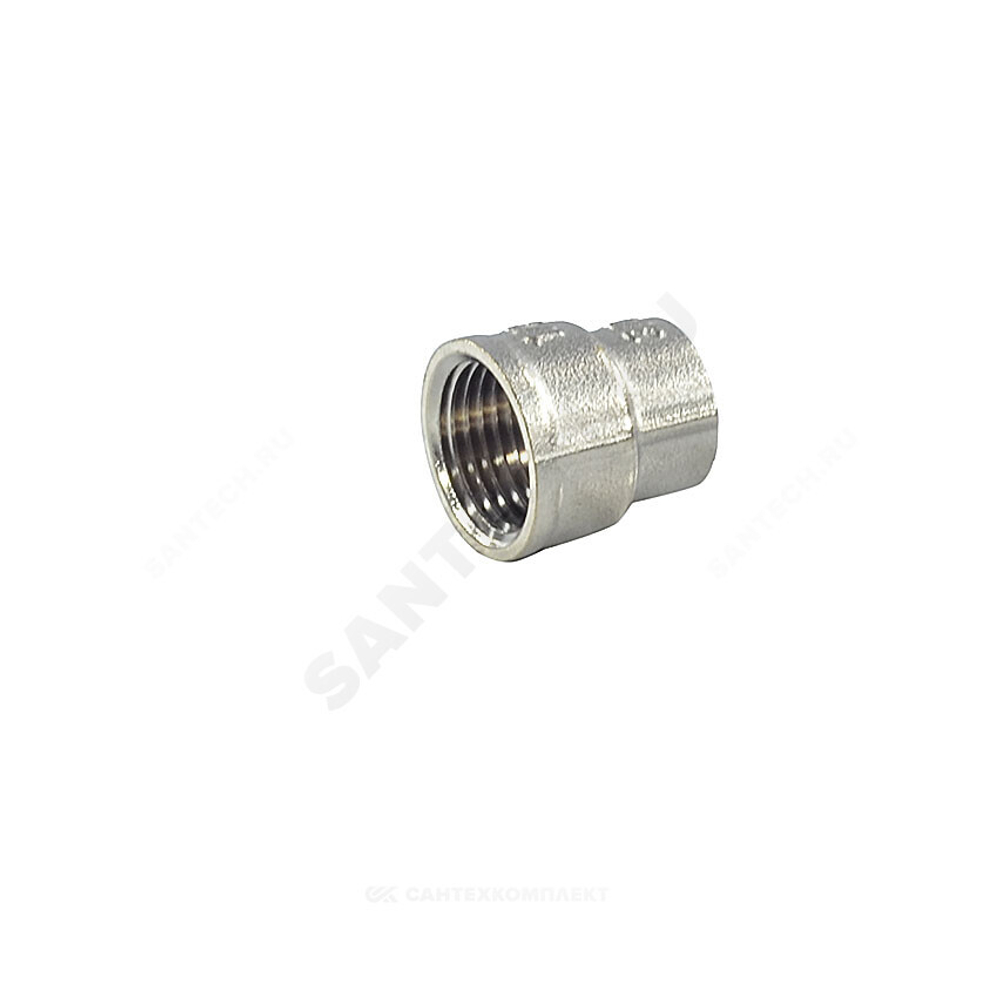 Муфта латунь никель переходная Ду 50х40 (2"х1 1/2") ВР/ВР SantechSystems