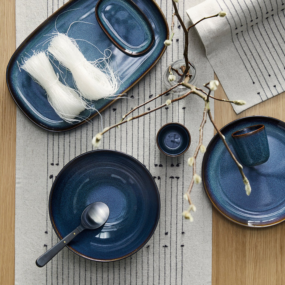 IKEA GLADELIG  (ИКЕА ГЛАДЕЛИГ)  -  Тарелка - синий 31х19 см