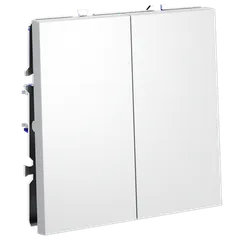 Переключатель проходной двухклавишный Voltum S70 Белый матовый VLS020302