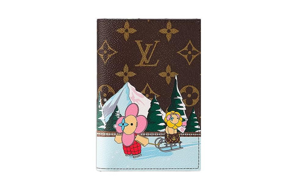 LOUIS VUITTON Monogram Coated Canvas Passport Holder Women"s Pink