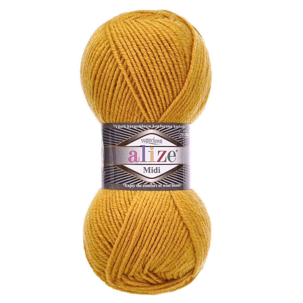 Пряжа Alize (Ализе) Superlana Midi / уп.5 мот. по 100 г, 170м, 002 шафран A