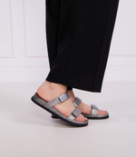 Кожаные шлепанцы Emporio Armani - серебряный(X3P778 XF171)